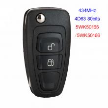 2 Button Flip Remote Key 434MHz FSK 4D63 chip for Ford Ranger 2011-2015,for Mazda 3 2008-2012 BT50 2011-2015 5WK50165