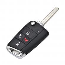 3+1 Button ASK 433MHz Smart Key For VW 2015-2019 Golf GTI / MQB AES / PN: 5G6 959 752 BM / HU162 / With Recess