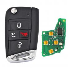3+1 Button ASK 433MHz Smart Key For VW 2015-2019 Golf GTI / MQB AES / PN: 5G6 959 752 BM / HU66 / With Recess
