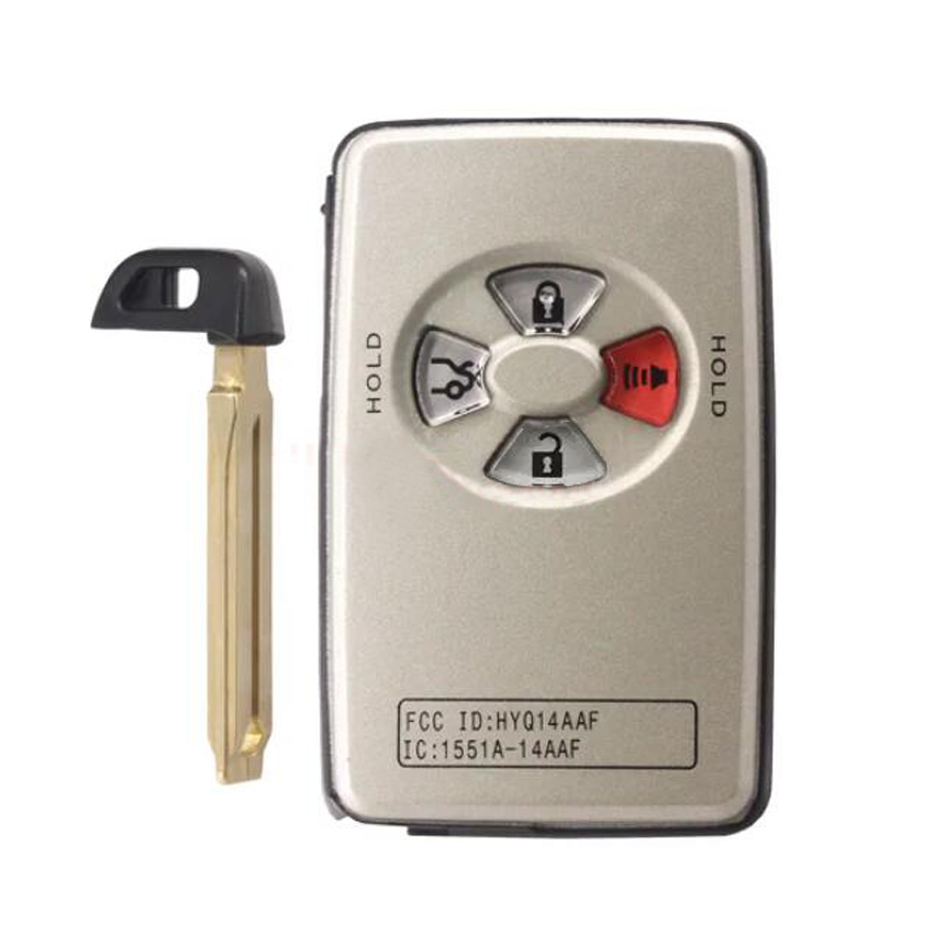 3+1 Button Smart Remote Key Shell TOY48 For Toyota Carola PREVIA Silver Color