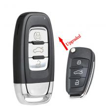 For Audi A6L Q7 Folding Upgraded 3 Button Keyless Go Smart Remote Car Key Shell Case Cover Fob with small key