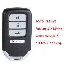 4B for Honda Civic 2016 2017 2018 2019 2020 Remote Key Fob KR5V2X A2C92005000 72147-TBA-A01 72147-TBA-A02 433MHz