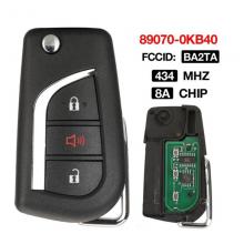 3 buttons Flip Remote Key For Toyota Hilux 2015+  433MHz 8A Chip FCC: BA2TA 89070-0KB40