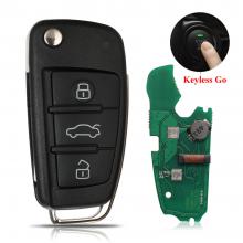 Keyless Go full Smart for Audi A3 S3 MQB48 Remote Key 3 Button Folding Flip Smart Car Key Fob 315MHZ/433Mhz