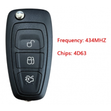 Original OEM 3 Buttons Flip Remote Car Key Fob 433MHz for Ford Mondeo Focus C-Max Grand Galaxy S-Max with 63+ CHIP 5WK49986