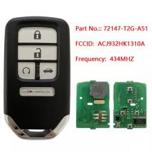 For Honda Accord 2016 - 2017  Proximity Remote Key 72147-T2G-A51 ACJ932HK1310A 434MHZ  ID47