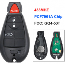3+1 Button Remote Key Fob for Dodge RAM 1500 2500 3500 4500 With Remote Start PCF7961A ID46 Chip : GQ4-53T