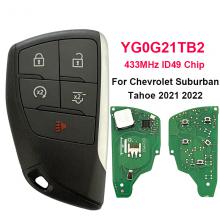 5 Buttons Smart Remote Car Key for Chevrolet Suburban Tahoe 2021 2022 Keyless Entry Fob 433MHz ID49 Chip YG0G21TB2