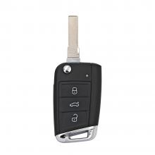 3 Button Flip Folding Replacement Metal Side Cover Case Fob Modified Auto Car Key Shell for VW Golf 7 MK7 Skoda Seat