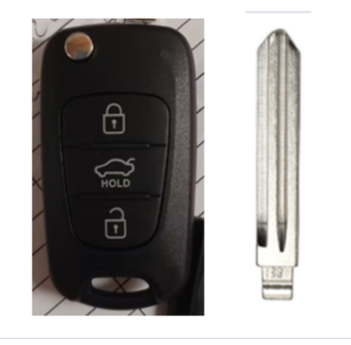 3 Buttons Remote key shell for Hyundai Left Blade