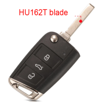 3 Button Flip Folding Replacement Metal Side Cover Case Fob Modified Auto Car Key Shell for VW Golf 7 MK7 Skoda Seat ​HU162 blade