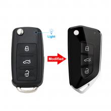 3 Buttons Modified Filp Folding Remote Key Shell Case For VW/VOLKSWAGEN Caddy Eos Golf Jetta Beetle Polo Up Tiguan Touran