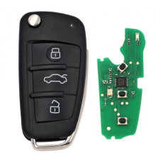 Keyless Go 3 Buttons Flip Remote Key For Audi A1 Q3 ID48 Chip 434mhz FCCID: 8X0837220D 8X0 837 220