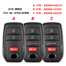 8990H-0A010,8990H-12350,8990H-0A020 ,HYQ14FBW 3/4 Button 314.3MHz Smart Remote Key Fob for Toyota Corolla Cross 2022 2023