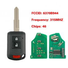 For Mitsubishi Outlander Sport 2016 2017 2018 2019 Lancer P/N: 6370B944 Remote Head Key 2+1 Button OUCJ166N 315MHz PCF7941