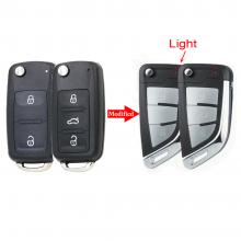 2/3 Buttons Modified Filp Folding Remote Key Shell Case For VW  Caddy Eos Golf Jetta Beetle Polo Up Tiguan Touran HU66 blade ​