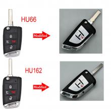 Modified 4 Buttons Smart Remote Key Shell For VW 2015-2020 Golf GTI with HU66 or HU162 blade
