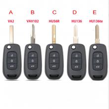 Flip Remote Key Shell Case Fob 3 Buttons for Renault Koleos Kadjar