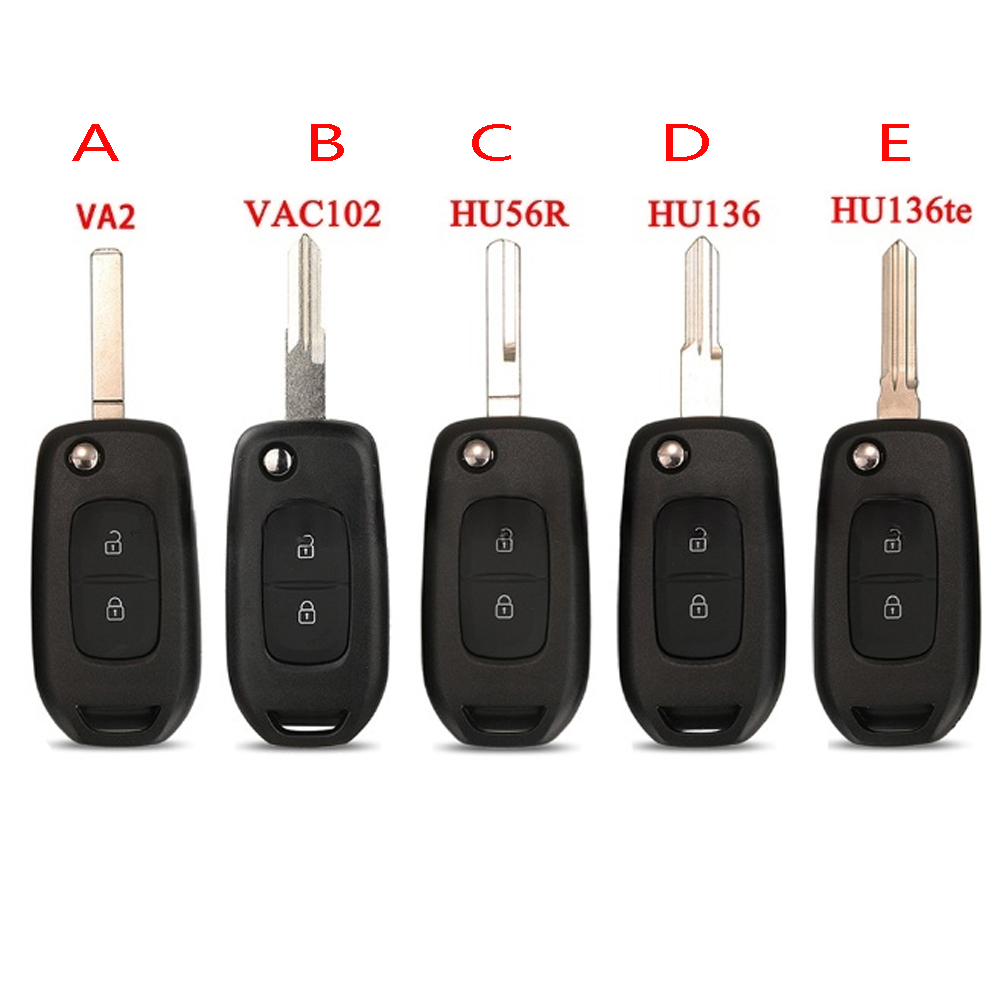 Flip Remote Key Shell Case Fob 2 Buttons for Renault Koleos Kadjar Original Size inside