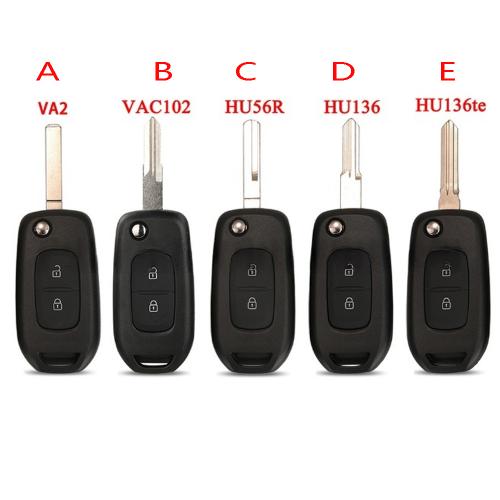 Flip Remote Key Shell Case Fob 2 Buttons for Renault Koleos Kadjar Original Size inside