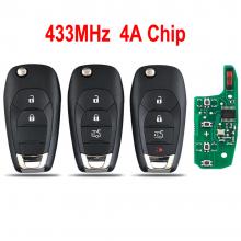 2/3/4 Buttons Remote Flip Key FOB 433.92MHz With 4A Chip For Chevrolet Cruze Spark Sonic Tracker Onix RS