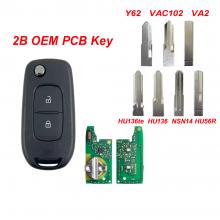 FCCID:N5F-PFK1A Original PCB For Renault Oroch Duster Sandero Logan 433MHz 4A Chip 2 Buttons Flip Remote Car Key 3248A-RFK1A