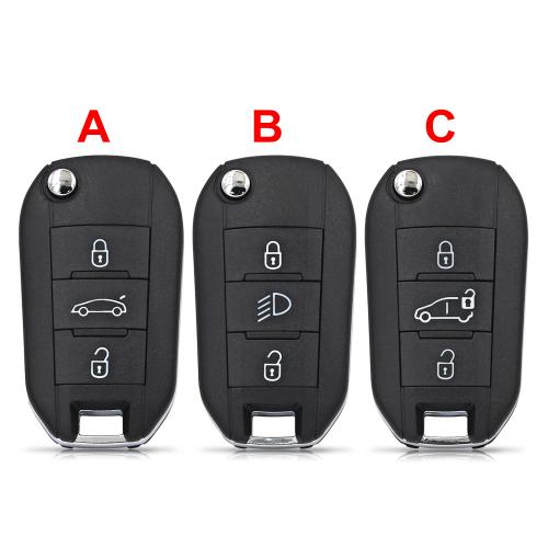 3 Buttons Filp Remote Key Shell For Peugeot 3008 4008 508 For  Citroen C4L C3